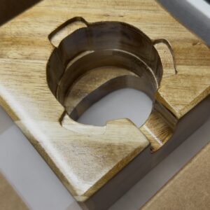 Hand Cut Wooden PortaFilter Stand